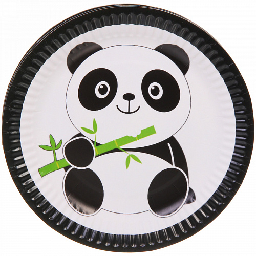 Тарелка бумажная 18 см в наборе 10 шт "Панда"