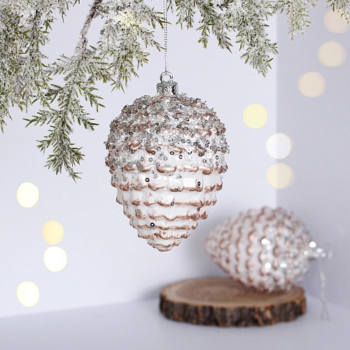 Ёлочные игрушки VERSAILLES "Персея" 11 см (набор 2 шт), Розовый