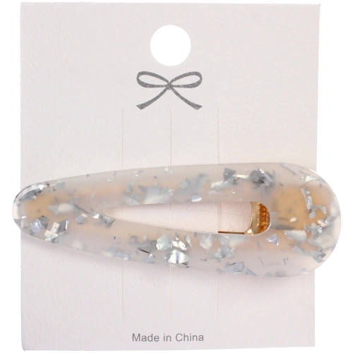 Зажим для волос "ЛАВИТА", капля, цвет прозрачный, 6,5*2,3см (белый блистер)