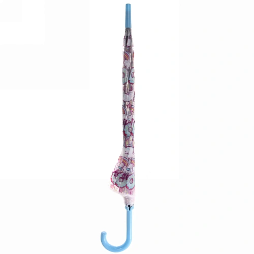 Зонт-трость женский купол Единорог микс 4 цвета, 8 спиц, d-82см, длина в слож виде 82см    _24