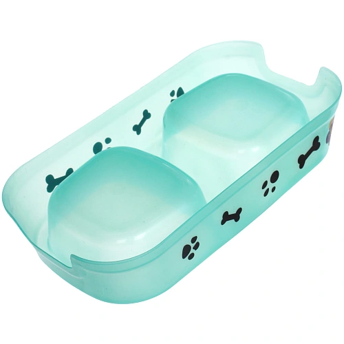 Миска пластиковая двойная КоТиК, цвет мятный, 24135см (2300мл)_4