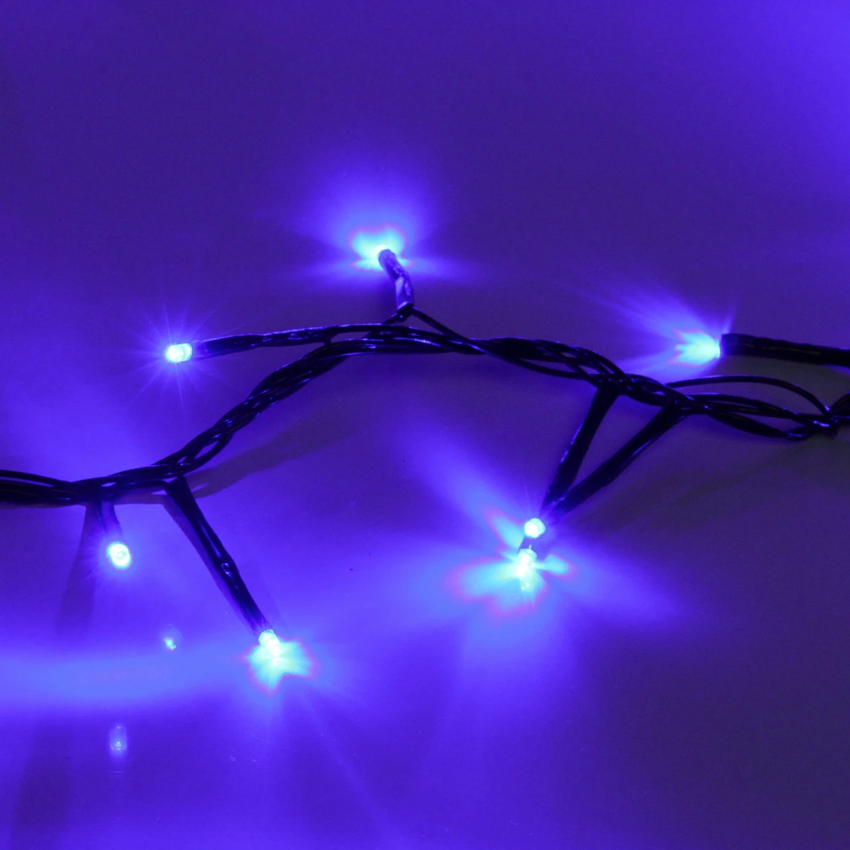 Гирлянда для дома НИТЬ "Твинкл Лайт" 3 м 100 ламп LED, черн.пров, 8 реж, IP-20. Синий (возможность соединения)