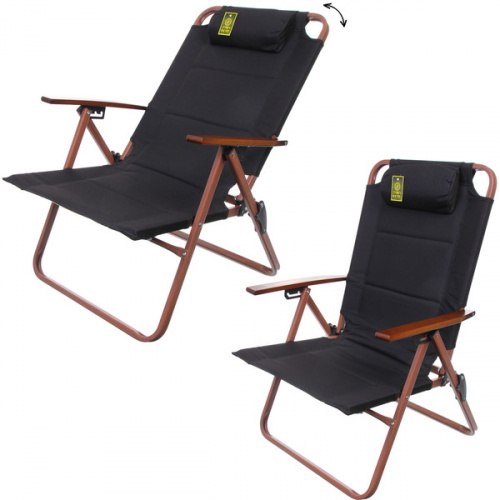 Кресло складное c подлокотниками до 120 кг DC-6018, 59*52*88 см, цвет: чёрный, каркас алюминий, Турист Мастер