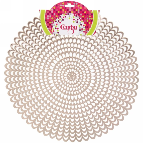 Салфетка плетеная 38см "Кружева" золото