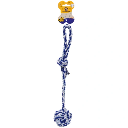 Игрушка - канат для собак мелких и средних пород "НЕСКУЧАЙКА", цвет белый/синий