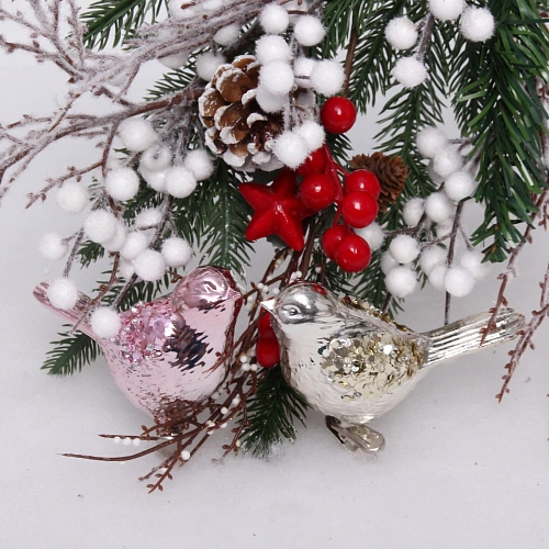 Набор украшений SHINE "Birds of Happiness" 10,5х7 см (2 шт.), baby pink/light champagne