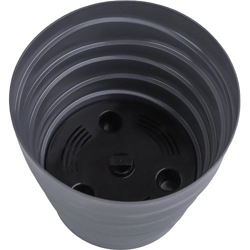 Кашпо для цветов пластиковое 1,4л d-14,5см Бархан Антрацит_3