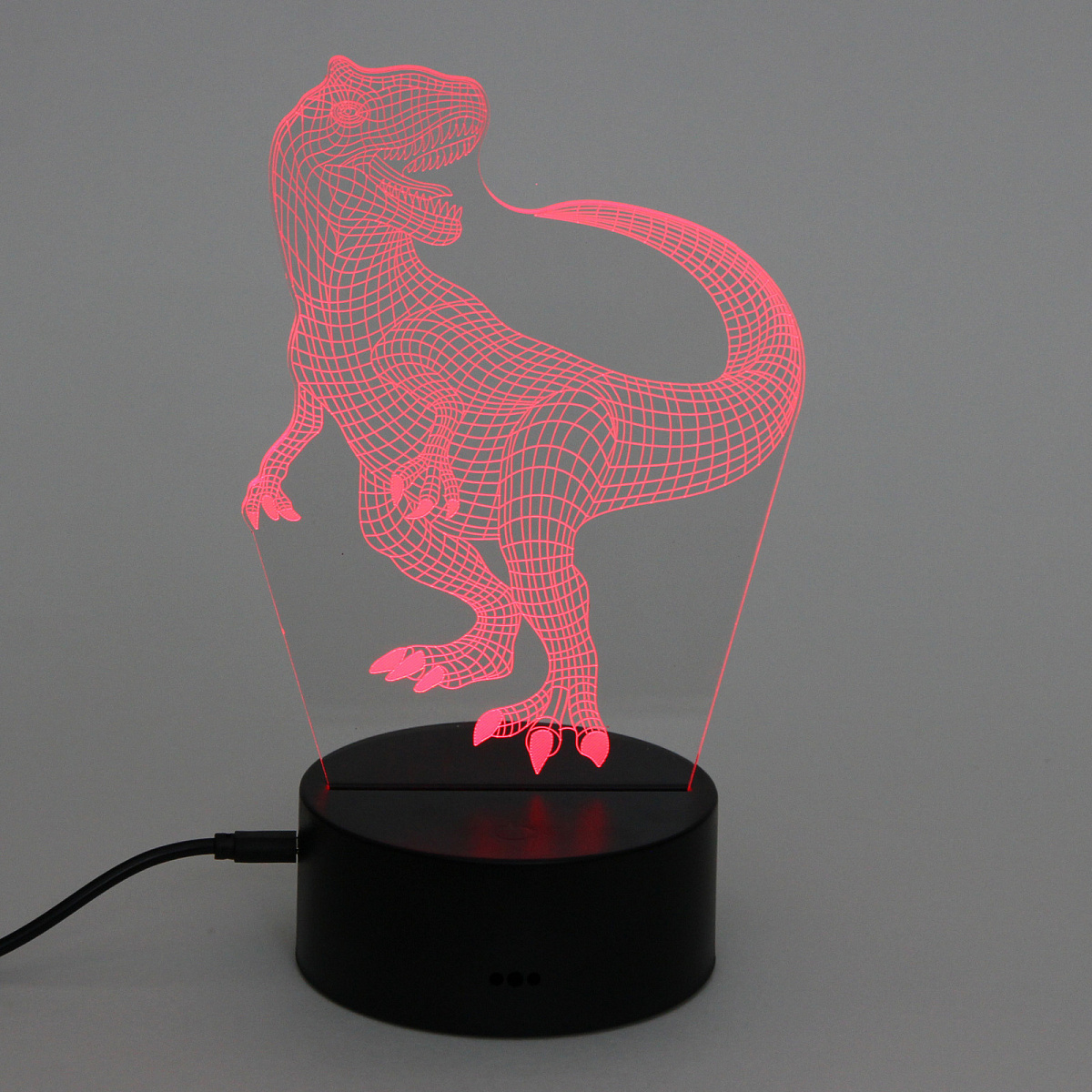 Светильник ночник "3D-Динозавр" на пластиковой подставке, с включателем USB
