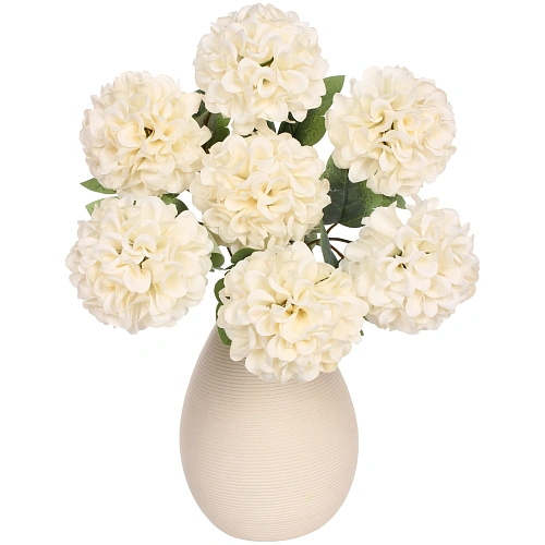 Искусственные цветы Букет гортензий 41см 7 цветков белые_6