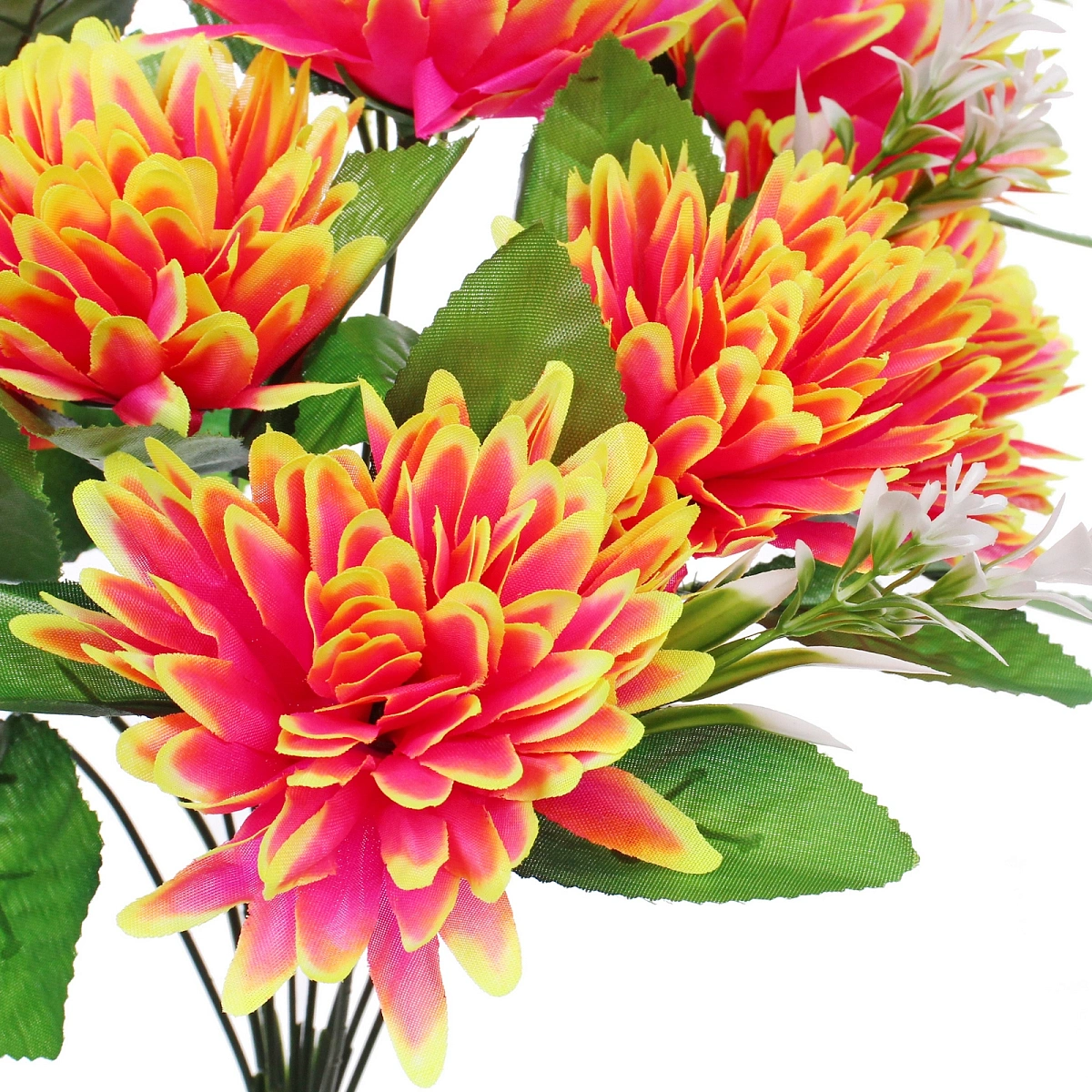 Искусственные цветы "Цветочная мелодия" Хризантемы 43см 10 цветков сиреневый неон