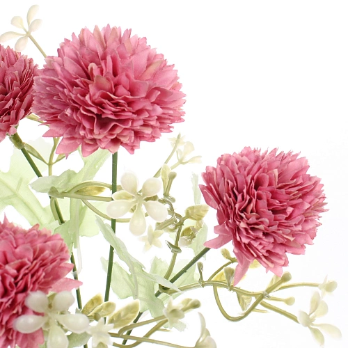 Искусственные цветы Букет хризантем 25см 5 цветков розовые_5