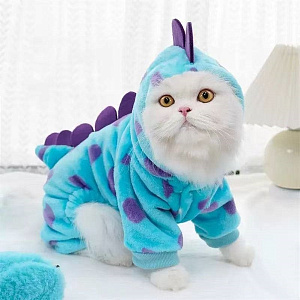 Комбинезон зимний для мелких и средних пород собак "DOG DINO", цвет голубой, размер XL