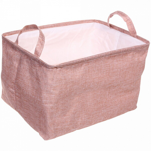 Коробка для хранения вещей с ручками "ВЕСТА", цвет пастельно розовый, 38*26*21см
