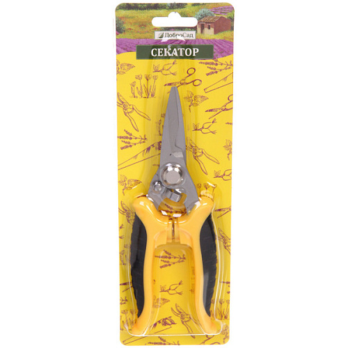 Секатор-ножницы садовые 7 (18см) Фортуна пластиковые прорезиненные ручки ДоброСад_3