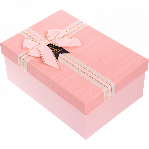Коробка подарочная "Нежный бант" 23*16*9,5 см, розовый