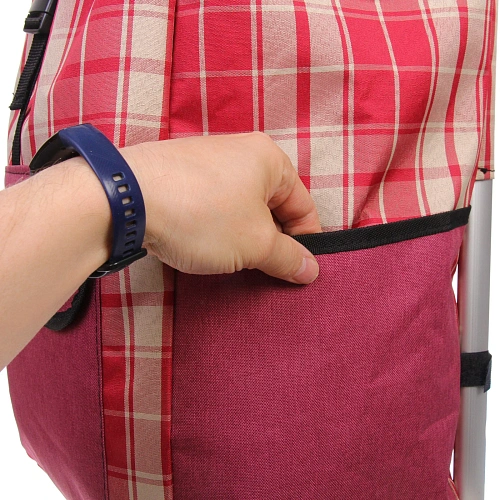 Тележка хозяйственная с сумкой (1004035см, колеса 21см,грузоподъемность до50 кг)  бордо SYD100B-2_14