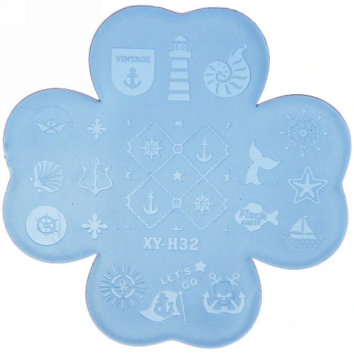 Набор для дизайна ногтей - стемпинг VivA Manicur, пластина цветок, микс 4 цвета, 1911см_15