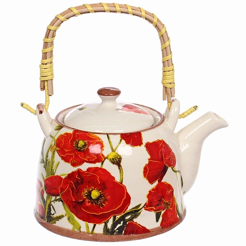 Чайник заварочный керамический 700мл с ситом Маки_4