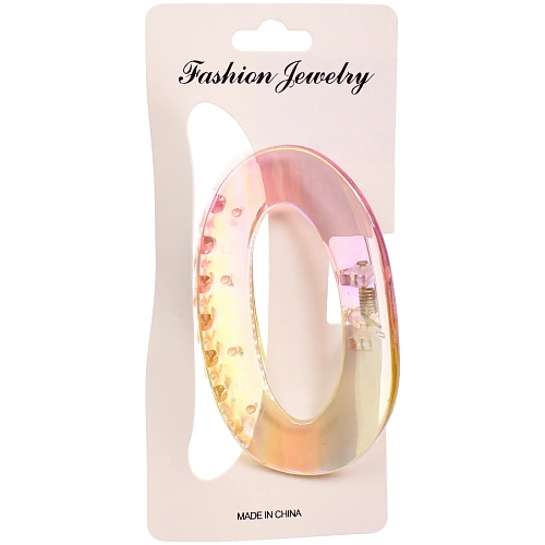 Заколка-краб для волос Мон Пион, овал, микс 6 цветов, 9,5см (Блистер)_6