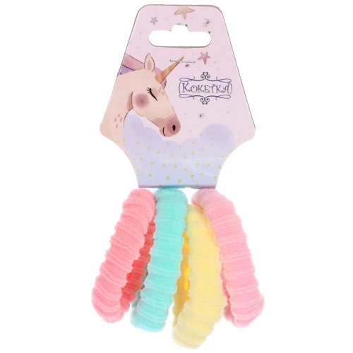 Резинки для волос 4шт "Raili fashion", цвет как на фото, d-5см (подвес единорог)