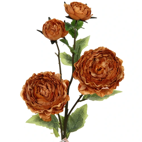 Искусственные цветы FLOWERS MAGIC 63см Пионы 4 цветка золотые_7