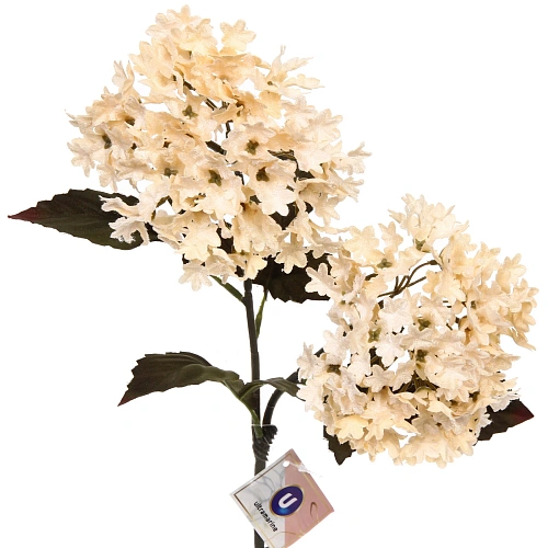 Искусственные цветы FLOWERS MAGIC 65см Гортензии 2 цветка кремовые_7