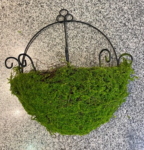 Кашпо для цветов "Сфагнум" с кокосовым волокном, настенное d=25см, мох