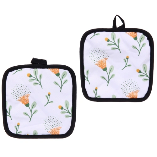 Прихватка в наборе "HERBAL", полевые цветы, 17*17 см, 2 шт