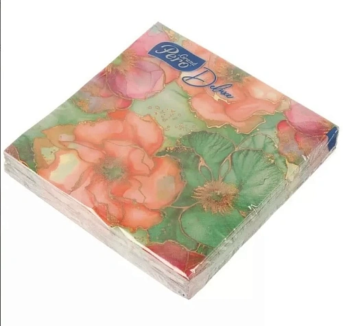 Салфетки бумажные 33*33 GrandPero Deluxe Мираж, 3сл., 20шт
