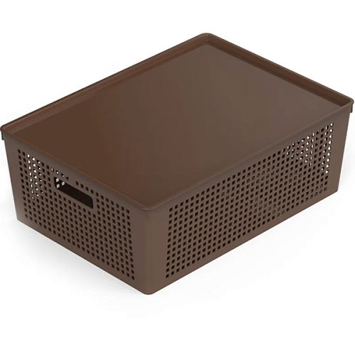 Корзина для хранения с крышкой "TRAYMIX",  41.5*31*15.3см, 16,5л