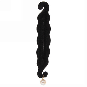 Заколка для создания причёски "Beautiful hair", цвет чёрный с жемчугом, 23*4,8см