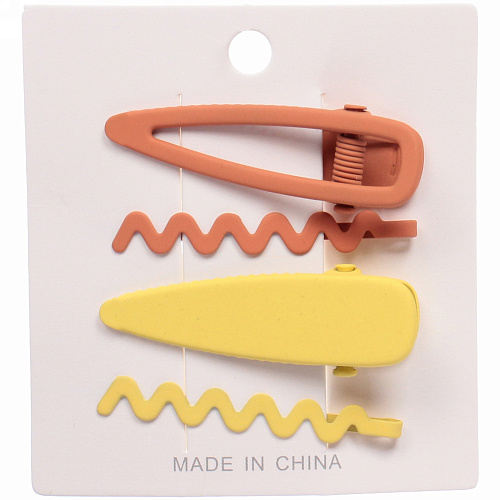 Зажимы для волос 4 шт Star colors- Jessica, микс 6 цветов, 5,51,5 см_6