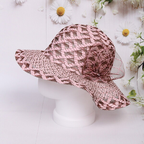 Шляпа женская с широкими полями TiraMiSu- Лорен, микс 4 цвета, р58, ширина полей 9 см_5