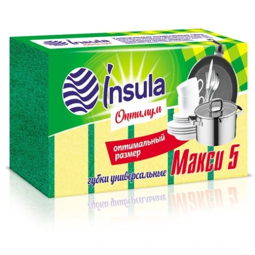 Губка для посуды "INSULA" Макси Оптимум 5 шт 