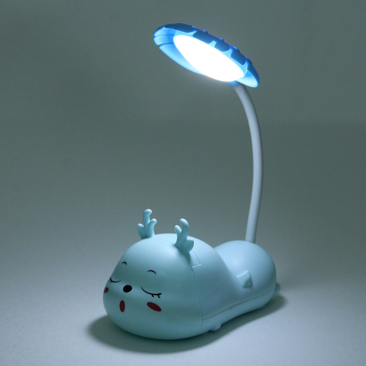Настольная лампа "Sweet deer" 7.5*13.5*20 см LED, USB 0.6-3W, Голубой