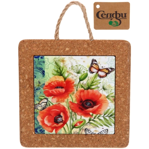 Подставка декоративная 14,5*14,5см "Маки"