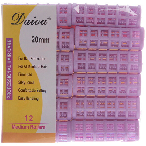 Бигуди пластмассовые с зажимом 12шт, цвет микс, d=20мм_16