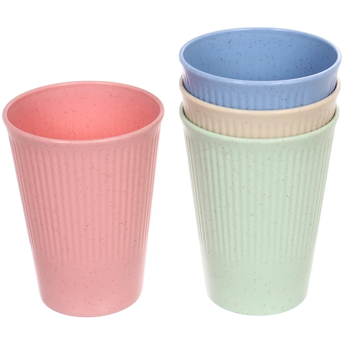 Стакан пластиковый "ЭкоЛайф" 300мл, микс цветов