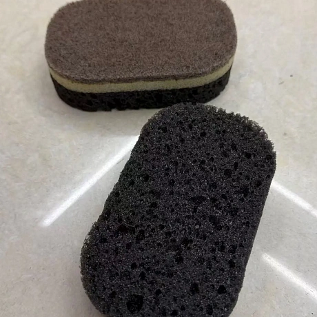 Губка для посуды трехслойная 13*8*3,5 см. набор 2 шт