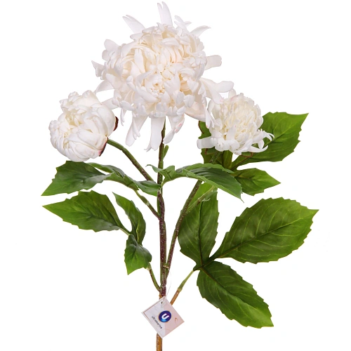 Цветок искусственный Natur 67см Пион белый_3