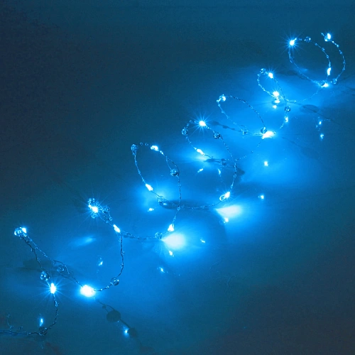 Гирлянда для дома НИТЬ Льдинка 5 м 50 ламп LED, 8 реж,IP-20, Голубой_5