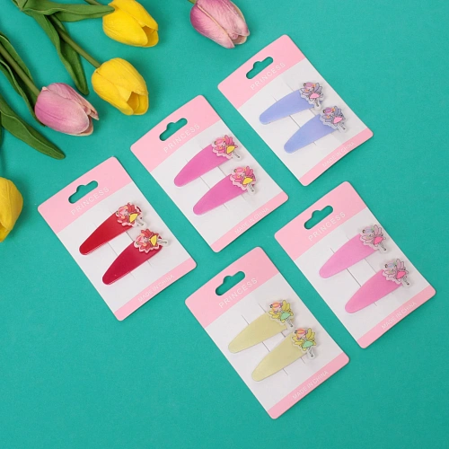 Зажимы для волос детские 2шт Happy smile, фея, микс 4 цвета, 52см _3