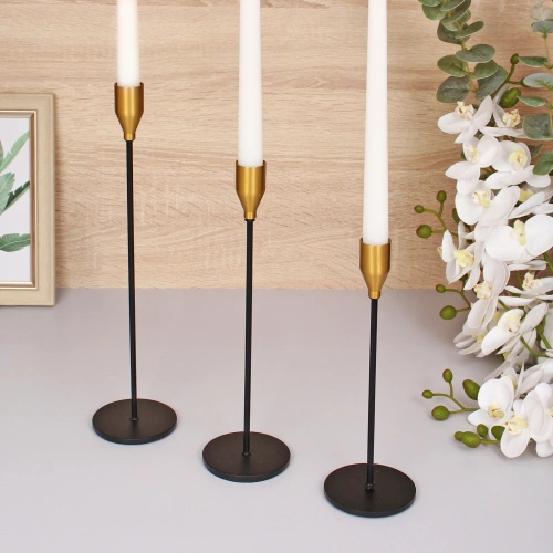 Подсвечники "GRACE" 22 /27/32 см (набор 3 шт), Черный