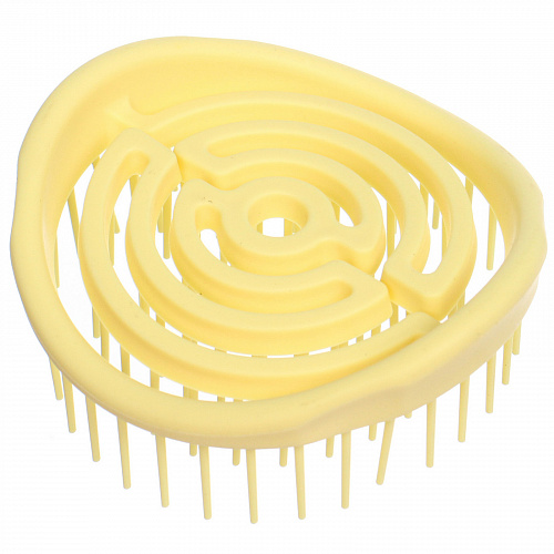 Расческа массажная компактная "Сosmo style", цвет желтый, 8см, форма круг, в пластиковой коробке