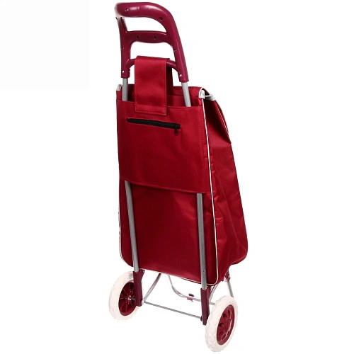 Тележка хозяйственная с сумкой (953330см, колеса 16см, до 30 кг) бабочки бордовая_5
