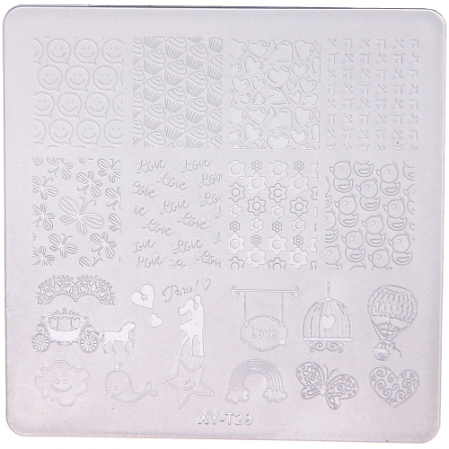 Набор для дизайна ногтей - стемпинг VivA Manicur, пластина квадрат, микс 4 цвета, 1811см_14