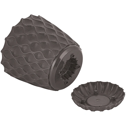 Горшок для цветов пластиковый 0,65л d-11,5см Wave с дренажной сеткой и съемным поддоном, горький шоколад_5