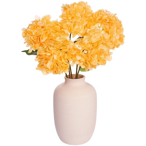 Искусственные цветы Гортензия  48см 5 цветков желтые_6