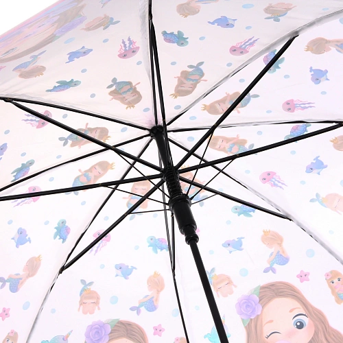 Зонт детский полуавтомат Русалочка, 8 спиц, d-80см, длина в слож виде 65см_6