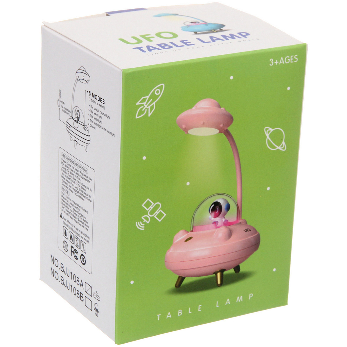Настольная лампа "Sweet - Полёт в космос" LED 10,8*10,8*21,5 см, USB 3.7v 3w, Белый